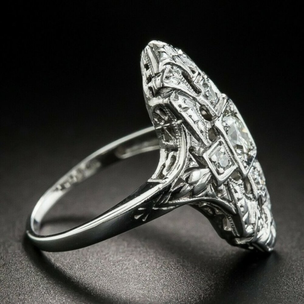 New Silver Round Cut White Sapphire Ring - Picture 3 of 6